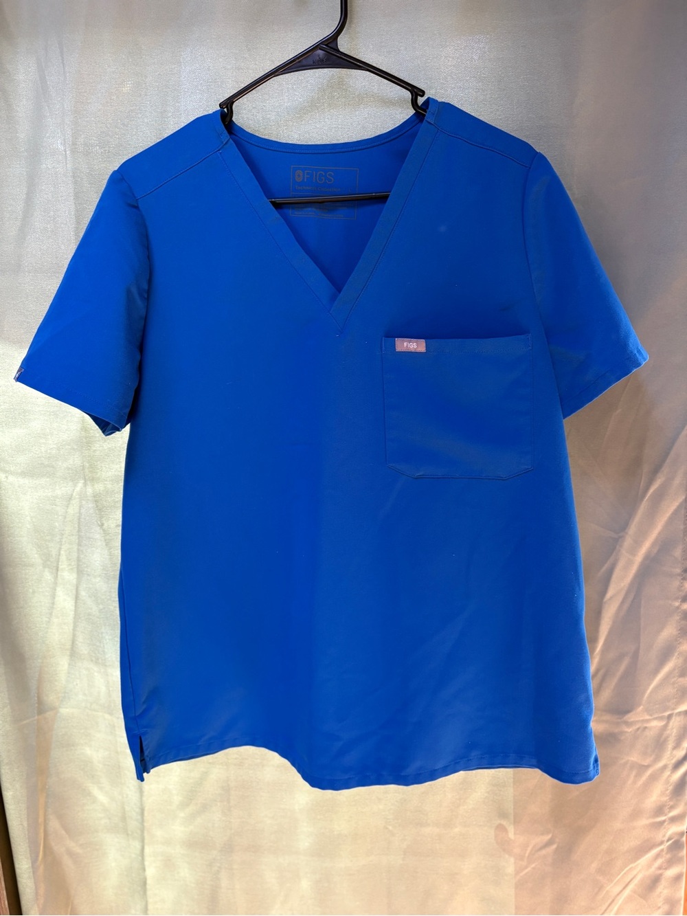 FIGS Scrub Top Women’s Large Blue V Neck Medical Nurse Uniform